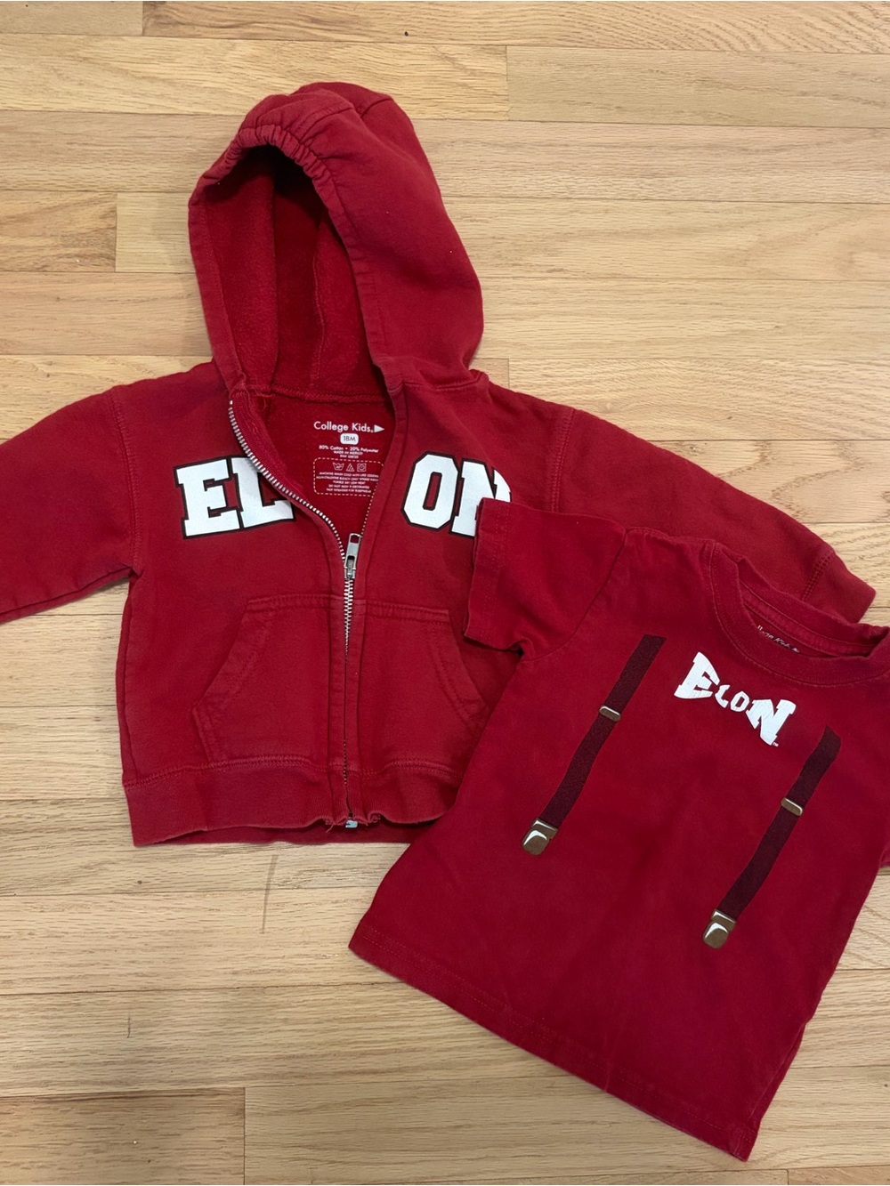 Elon University Kids T-Shirt and Zip-Down Hoodie